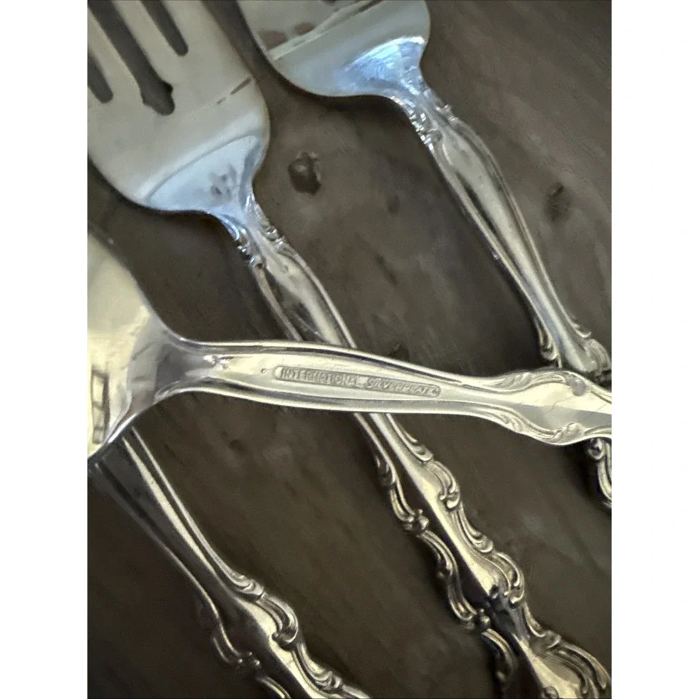 Set of 6 Dinner & Salad Forks‎ 1971 INTERLUDE Vintage International SilverPlate